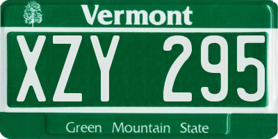VT license plate XZY295