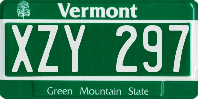 VT license plate XZY297