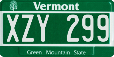 VT license plate XZY299