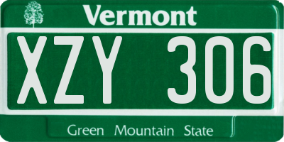 VT license plate XZY306