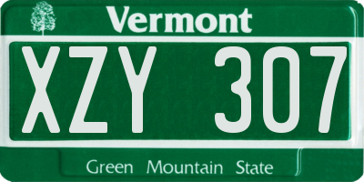 VT license plate XZY307