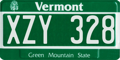 VT license plate XZY328