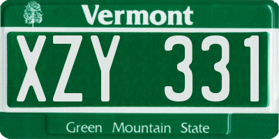 VT license plate XZY331