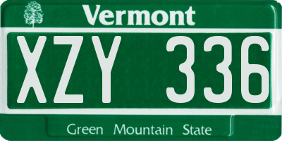 VT license plate XZY336