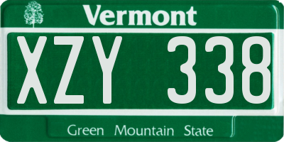 VT license plate XZY338