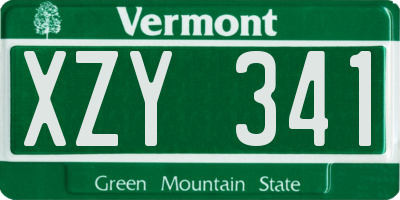VT license plate XZY341
