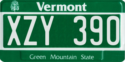 VT license plate XZY390