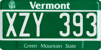 VT license plate XZY393