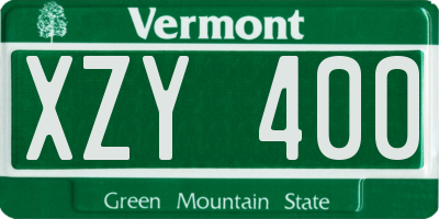 VT license plate XZY400