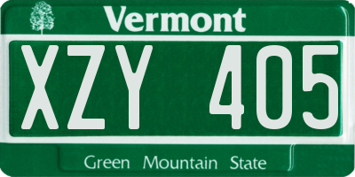 VT license plate XZY405
