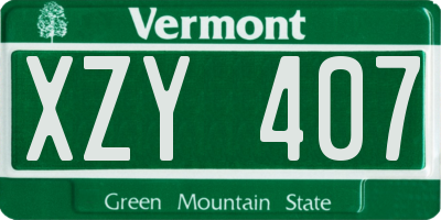 VT license plate XZY407