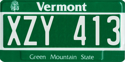 VT license plate XZY413