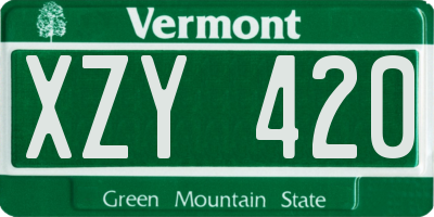 VT license plate XZY420