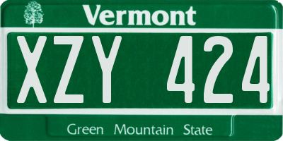 VT license plate XZY424