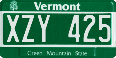 VT license plate XZY425