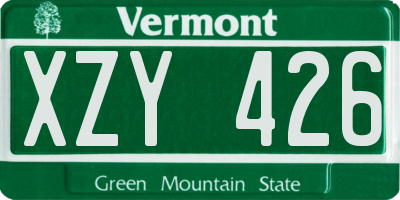 VT license plate XZY426