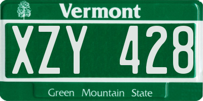VT license plate XZY428
