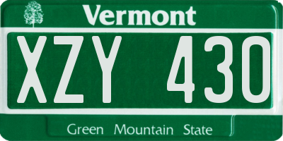 VT license plate XZY430
