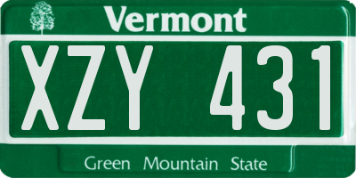 VT license plate XZY431