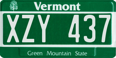 VT license plate XZY437