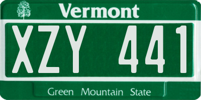 VT license plate XZY441