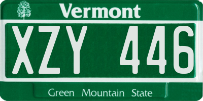 VT license plate XZY446