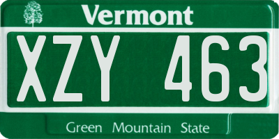 VT license plate XZY463