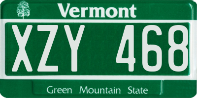 VT license plate XZY468