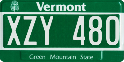 VT license plate XZY480