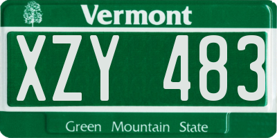 VT license plate XZY483