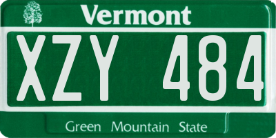 VT license plate XZY484