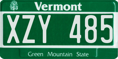 VT license plate XZY485
