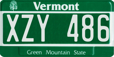 VT license plate XZY486