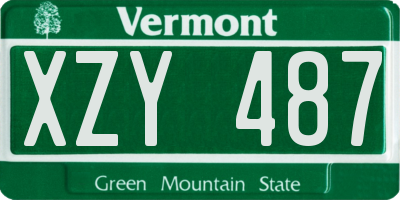 VT license plate XZY487