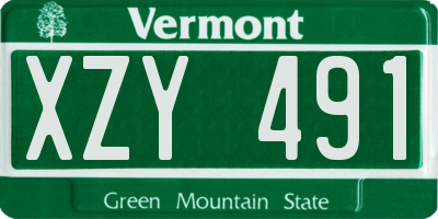 VT license plate XZY491