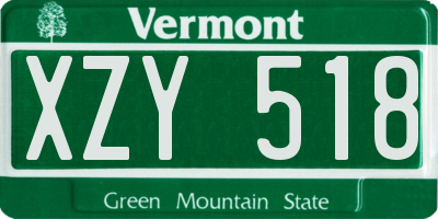 VT license plate XZY518
