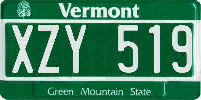 VT license plate XZY519