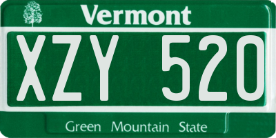 VT license plate XZY520