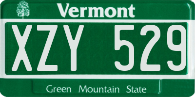 VT license plate XZY529