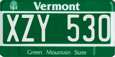 VT license plate XZY530