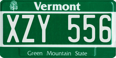VT license plate XZY556