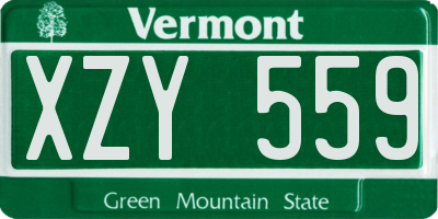 VT license plate XZY559