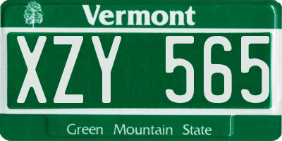 VT license plate XZY565