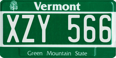 VT license plate XZY566