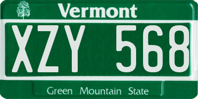 VT license plate XZY568