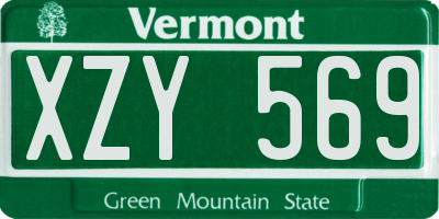 VT license plate XZY569