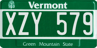 VT license plate XZY579