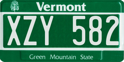 VT license plate XZY582