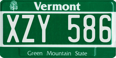 VT license plate XZY586