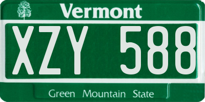 VT license plate XZY588